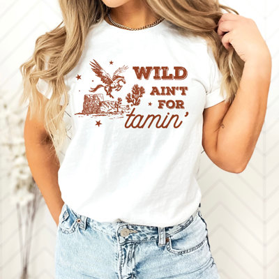WILD AIN'T FOR tamin' | Embrace the Untamed Spirit Soft Cozy Longer Length Unisex Graphic Tee T-shirt