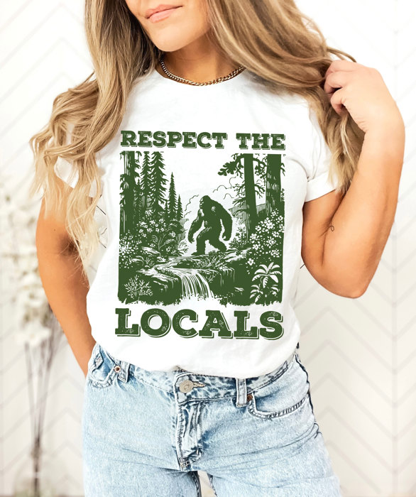 RESPECT THE LOCALS | Embrace the Mystery of the Wild Soft Cozy Longer Length Unisex Graphic Tee T-shirt