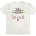  TWO WORDS ONE FINGER | A Whimsical Rebellion Soft Cozy Longer Length Unisex Graphic Tee T-shirt
