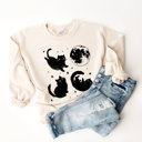  Spooky Cute Black Cats and a Full Moon | Full Moon Catventures Soft Unisex Graphic Sweatshirt Print