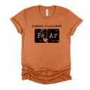  ELEMENTS OF HALLOWEEN | The Spooky Periodic Table of Fear Soft Cozy Longer Length Unisex Graphic Tee T-shirt
