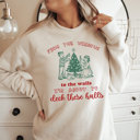  From The Windows And The Walls Im About To Deck These Halls - Vintage Retro Style Christmas - Sponge Fleece Raglan Sweatshirt (Unisex)