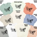  Inked Butterfly Breath Illustrated Floral Wing Soft Cozy Longer Length Unisex Graphic Tee T-shirt