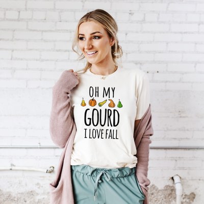 Oh My Gourd! Fall Autumn Harvest Pumpking Plants Hillariously Funny Soft Unisex Graphic Tee T-shirt