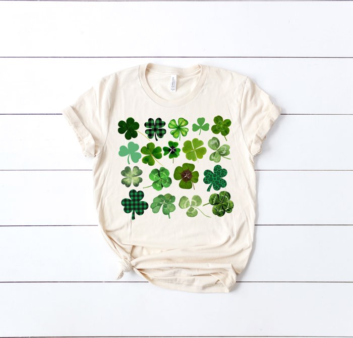 Lucky Clovers Shamrocks Soft Unisex Graphic Tee T-shirt