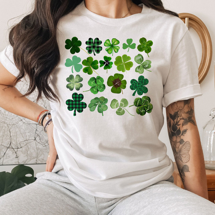 Lucky Clovers Shamrocks Soft Unisex Graphic Tee T-shirt