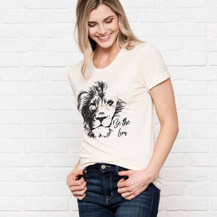 Be The Lion Women's Fierce Inspired Soft Unisex Graphic Tee T-shirt