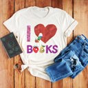  I Love Books A Very Hungry Caterpillar Teacher Read Reading Love Retro Vintage Nostalgia Soft Unisex Graphic Tee T-shirt