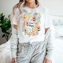  Live Happy Vintage Floral Happiness Cheerful Soft Unisex Graphic Tee T-shirt