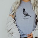  Stay Coo. Inked Pigeon Soft Cozy Longer Length Unisex Graphic Tee T-shirt