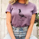  Stay Coo. Inked Pigeon Soft Cozy Longer Length Unisex Graphic Tee T-shirt