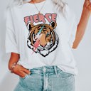  Fierce Tiger Lightning Bolt Soft Unisex Graphic Tee T-shirt