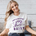  God's Oopsiest Daisy Raccoon Soft Cozy Longer Length Unisex Graphic Tee T-shirt