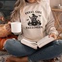  FERAL GIRL HALLOWEEN | Enchanted Mischief: A Spooky Tale of a Trickster's Brew Soft Unisex Graphic Sweatshirt Print