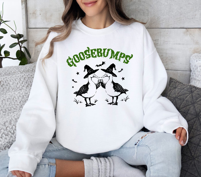 GOOSEBUMPS | Quirky Witches Unite: A Spooky Celebration Soft Unisex Graphic Sweatshirt Print