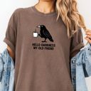  Hello Darkness Coffee Crow Pun - Cotton Heavyweight Tee (Unisex)  Comfort Colors