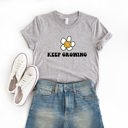  Keep Growing Smiling Flower Soft Cozy Longer Length Unisex Graphic Tee T-shirt