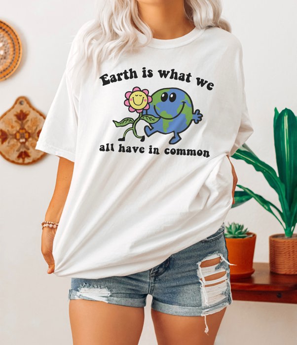 Earth is what we all have in common Soft Unisex Graphic Tee T-shirt