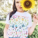  Earth Laughs in Flowers Cheerful Floral Soft Unisex Graphic Tee T-shirt