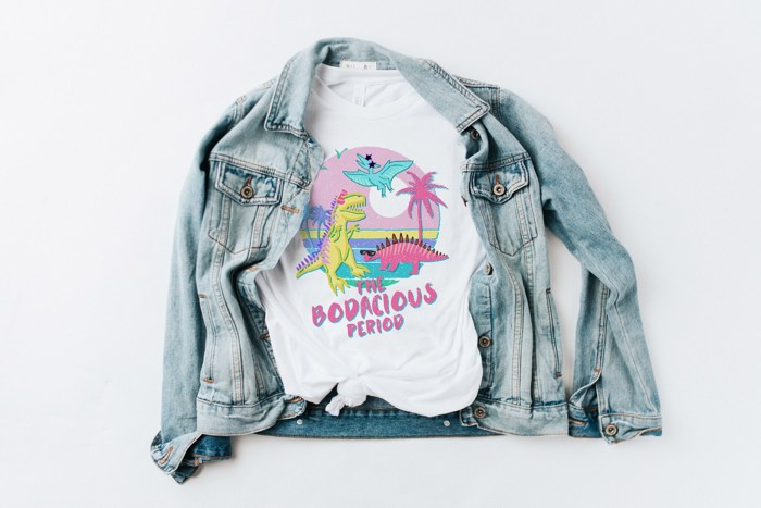 The Bodacious Period Funny Cute Vintage Retro 80's Dinosaur Soft Unisex Graphic Tee T-shirt