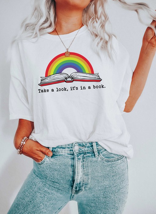 Take A Look It's In A Book, Reading, School Book Parody Soft Unisex Graphic Tee T-shirt