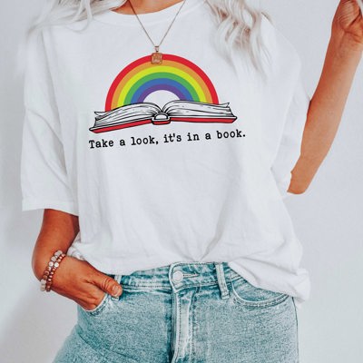 Take A Look It's In A Book, Reading, School Book Parody Soft Unisex Graphic Tee T-shirt