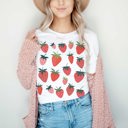  Deliciously Ripe & Red Strawberries Strawberry Berry Design Soft Unisex Graphic Tee T-shirt