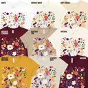  Folk Art Florals Soft Cozy Longer Length Unisex Graphic Tee T-shirt