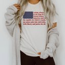  Pledge of Allegiance Flag American Fourth of July Soft Cozy Longer Length Unisex Graphic Tee T-shirt