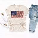  Pledge of Allegiance Flag American Fourth of July Soft Cozy Longer Length Unisex Graphic Tee T-shirt