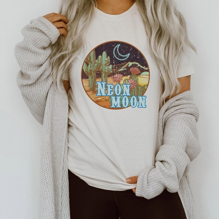 Neon Moon Country Song Classic Soft Unisex Graphic Tee T-shirt