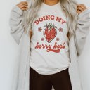  Doing My Berry Best Strawberry Vintage Flowers 1970's Style Retro Soft Unisex Graphic Tee T-shirt