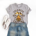  Life is Better by the Campfire Happy Camper Soft Unisex Graphic Tee T-shirt