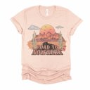  Road To Nowhere Desert Sunset  Road Trippin Soft Unisex Graphic Tee T-shirt