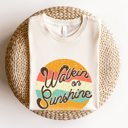  Walking On Sunshine Vintage Retro Boho Outdoorsy Beach Lovers Soft Unisex Graphic Tee T-shirt