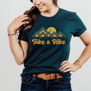  Take a Hike Mountain Sunset Retro Vintage Boho style Soft Unisex Graphic Tee T-shirt