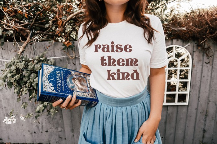 Raise Them Kind Retro Vintage saying Soft Unisex Graphic Tee T-shirt