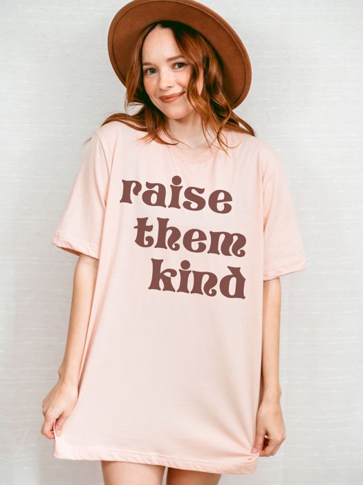 Raise Them Kind Retro Vintage saying Soft Unisex Graphic Tee T-shirt