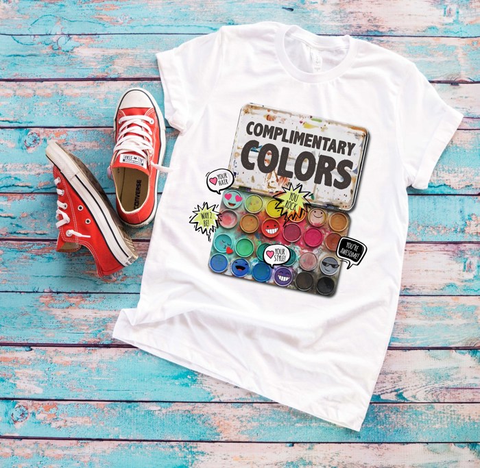 Funny Complimentary Colors Art Watercolor Painting Soft Unisex Graphic Tee T-shirt