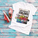  Funny Complimentary Colors Art Watercolor Painting Soft Unisex Graphic Tee T-shirt