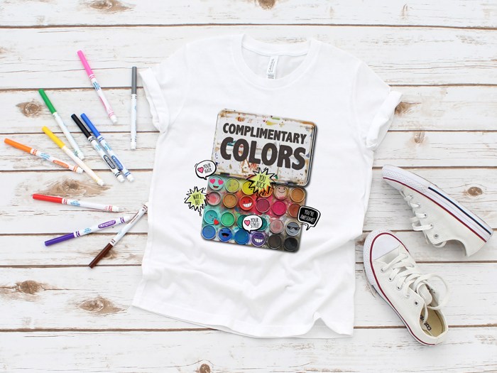 Funny Complimentary Colors Art Watercolor Painting Soft Unisex Graphic Tee T-shirt