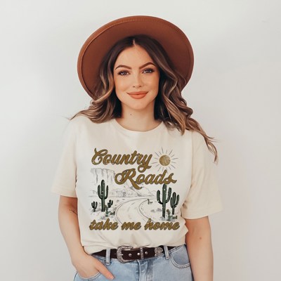 Take me home country roads desert saying Soft Unisex Graphic Tee T-shirt