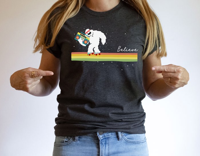 I Believe Retro Yeti Soft Unisex Graphic Tee T-shirt