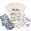  Date Due Library Checkout Overdue Teacher Read Reading Love Little Retro Vintage Nostalgia Soft Unisex Graphic Tee T-shirt