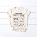  Date Due Library Checkout Overdue Teacher Read Reading Love Little Retro Vintage Nostalgia Soft Unisex Graphic Tee T-shirt