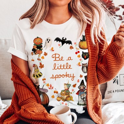 Be a Little Spooky Happly Halloween Vintage Unisex Heavyweight Comfort Tee