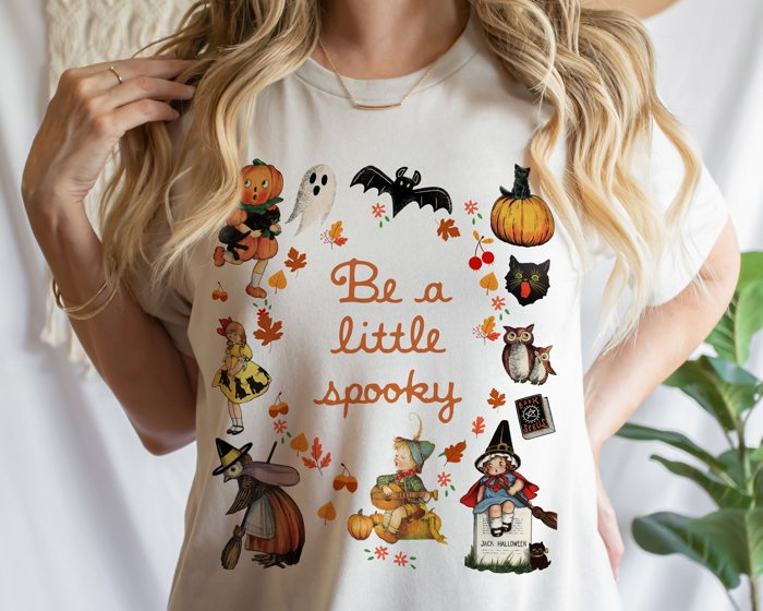 Be a Little Spooky Happly Halloween Vintage Unisex Heavyweight Comfort Tee