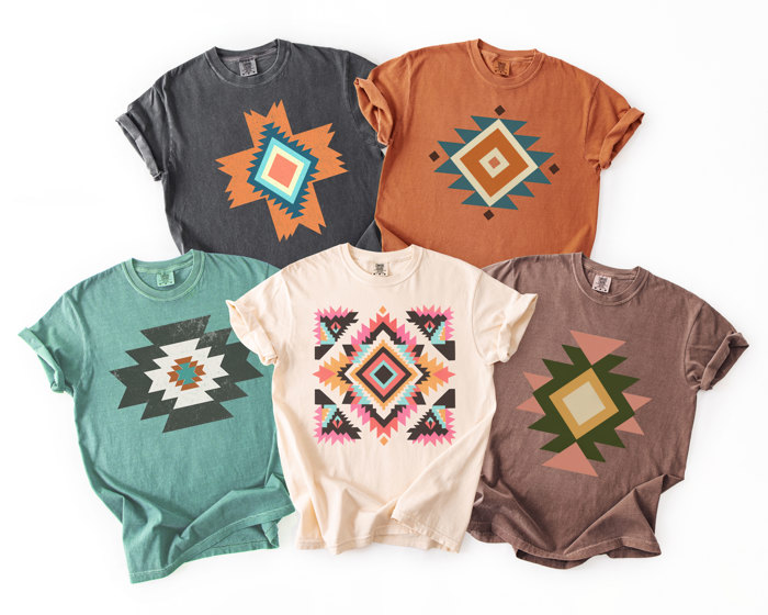 Aztec Western Style Designs - Softwash 100 Cotton Goodness Comfort Colors T-Shirts