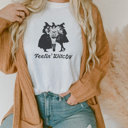  Feelin' Witchy | Enchanted Spirits: A Captivating Coven Celebration Soft Cozy Longer Length Unisex Graphic Tee T-shirt