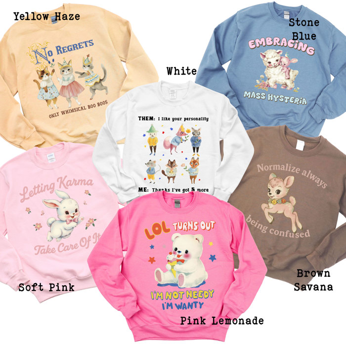 Relatable Graphic Pullovers With A Touch Of Whimsy - Perfect Comfy Sweatshirt